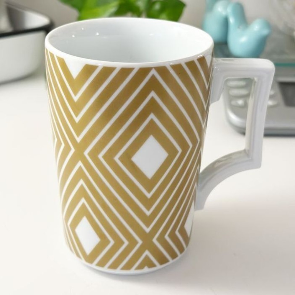 Starbucks x Rosanna 2013 Germany Gold White Diamond Pattern 12‎ oz